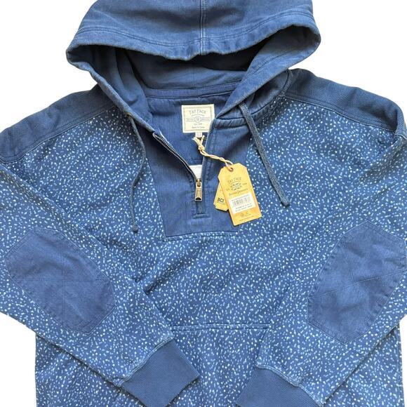 Women's NWT Fat Face Blue Speckled Half-Zip Hoodie, Size 12 - Picture 2 of 9